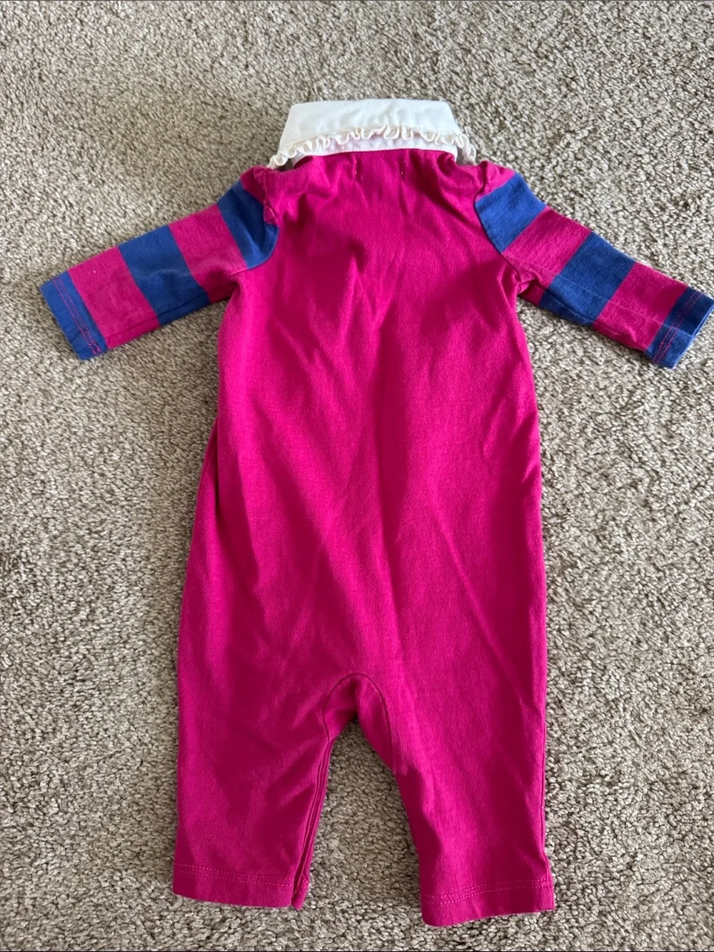 Vintage Ralph Lauren Emblem Crest Magenta & Navy Bodysuit
